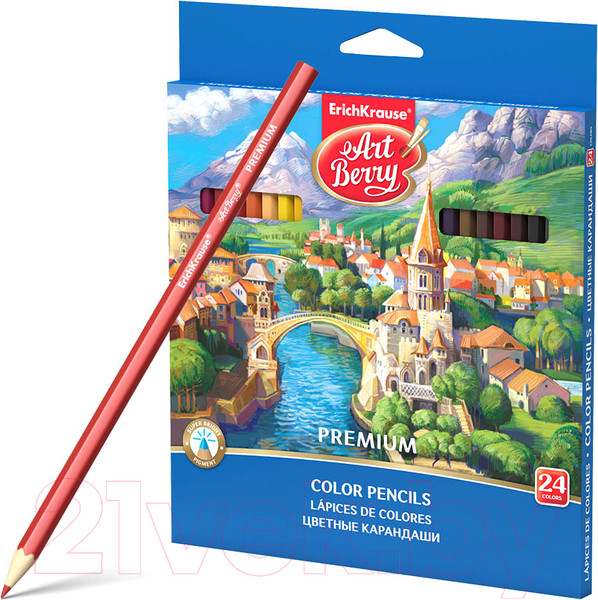 Изображение товара Набор цветных карандашей Erich Krause Premium / 32483 (24цв)