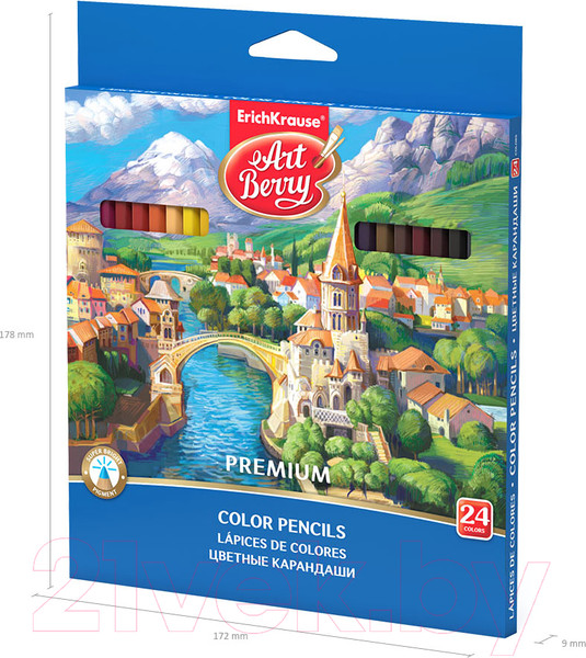 Изображение товара Набор цветных карандашей Erich Krause Premium / 32483 (24цв)