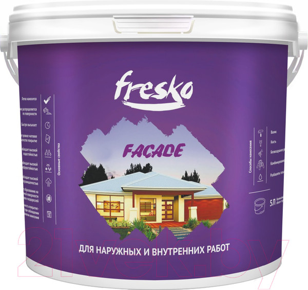 Изображение товара Краска Fresko Facade (10кг, белый)