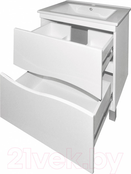 Изображение товара Тумба с умывальником Гамма Люкс 2-65 Атриа 9065 (с ящиком)