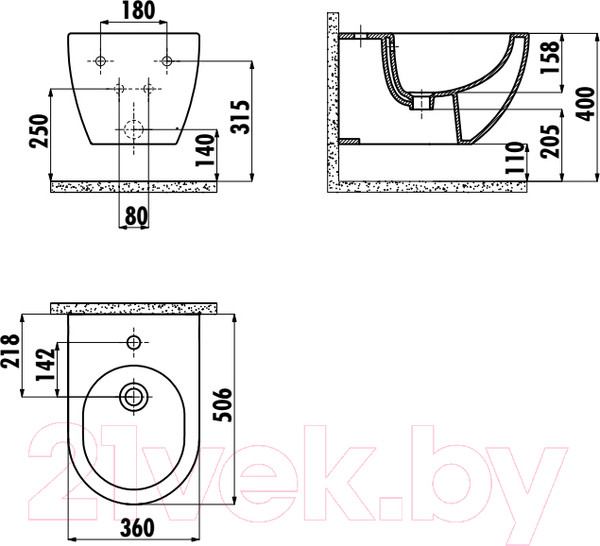 Изображение товара Биде подвесное Creavit Free FE510-00CB00E-0000