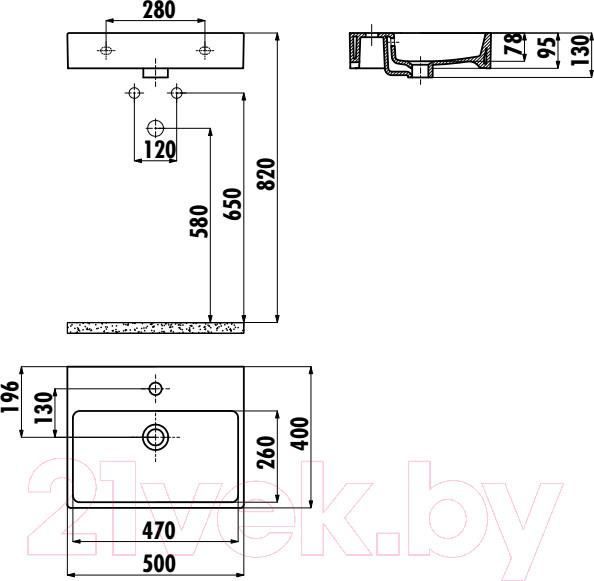 Изображение товара Умывальник Creavit Next 40 NX242-00CB00E-0000