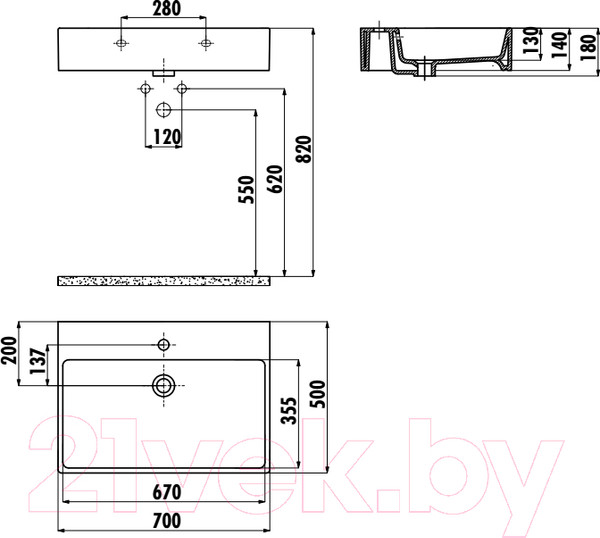 Изображение товара Умывальник Creavit Next 50 NX270-00CB00E-0000