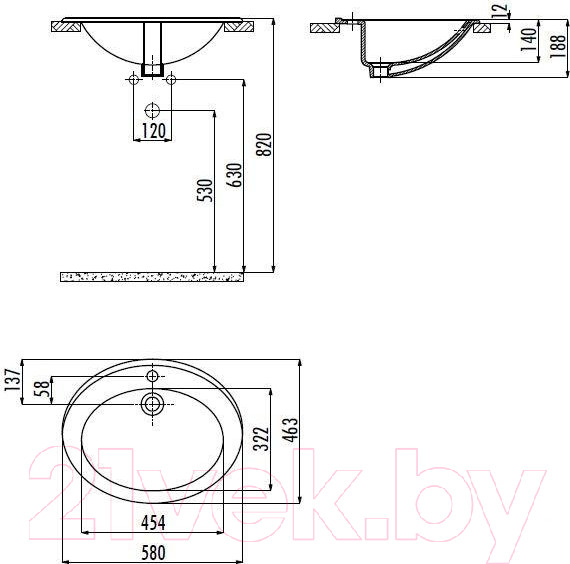 Изображение товара Умывальник Creavit TP 46 TP230-00CB00E-0000
