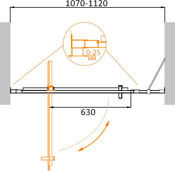Изображение товара Душевая дверь Cezares MOLVENO-BA-11-90+20-C-Cr-IV 110x190