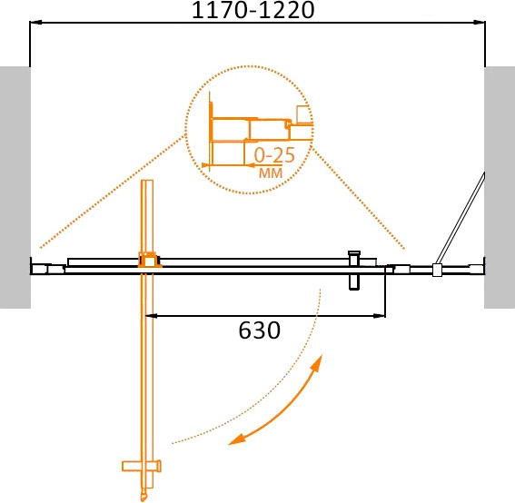 Изображение товара Душевая дверь Cezares MOLVENO-BA-11-90+30-C-Cr-IV 120x190