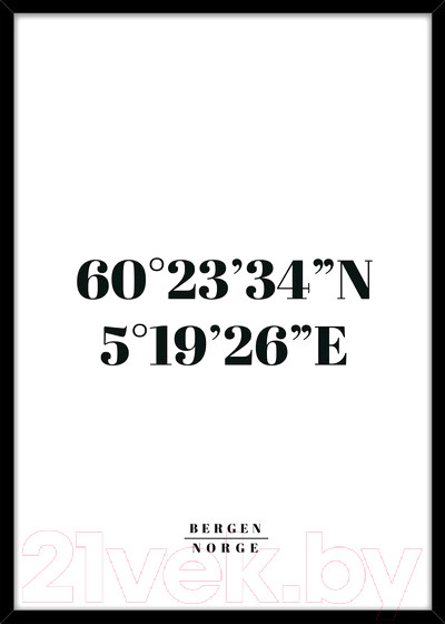 Изображение товара Картина Orlix Координаты Бергена / OB-13788