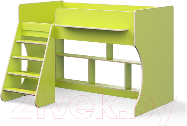 Изображение товара Кровать-чердак детская Можга Капризун 2 / Р436 (лайм)