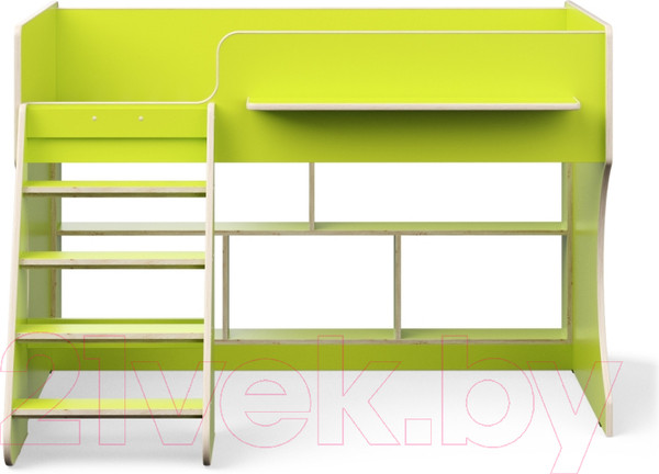 Изображение товара Кровать-чердак детская Можга Капризун 2 / Р436 (лайм)