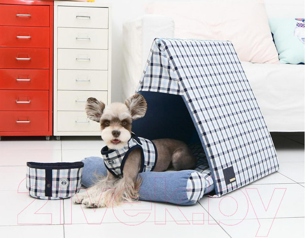 Изображение товара Домик для животных Puppia Neil House / PLSA-AU1618-NY-FR (серый/синий)