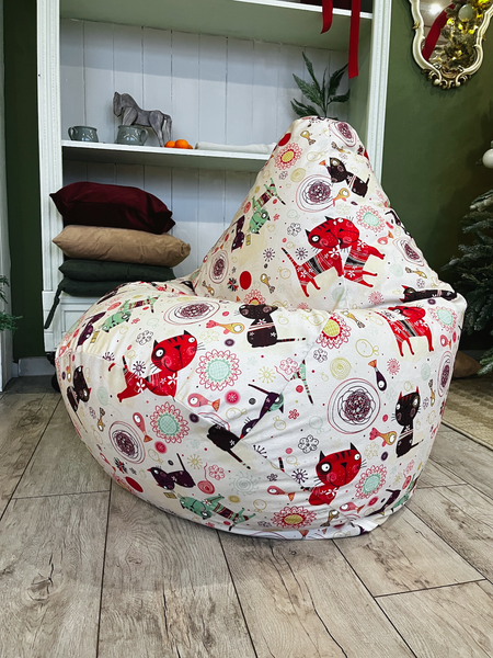 Изображение товара Бескаркасное кресло Flagman Груша Макси XXL Г2.5-156 (Сats 01/бежевый)