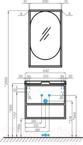 Изображение товара Тумба под умывальник Акватон Лофт Фабрик 65 (1A242301LTDU0)