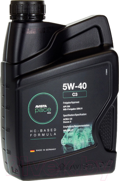 Изображение товара Моторное масло Avista Pace Evo C3 5W40 / 173514 (1л)