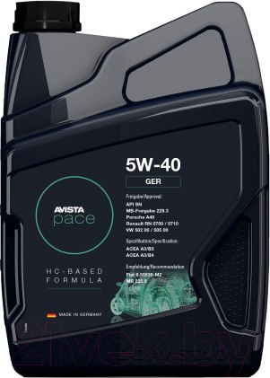 Изображение товара Моторное масло Avista Pace Ger 5W40 / 150815 (1л)