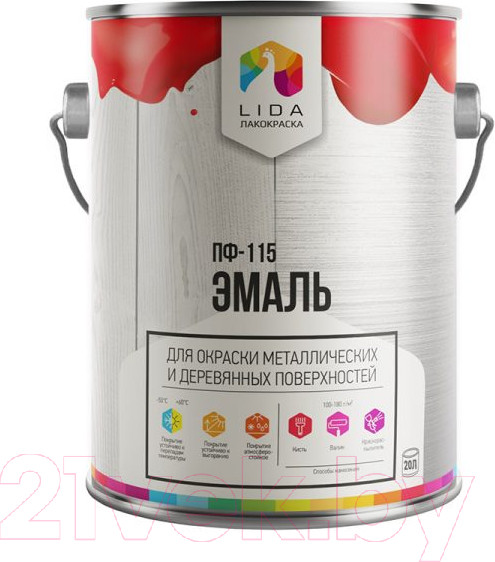 Изображение товара Эмаль Lida ПФ-115 (20кг, синий)