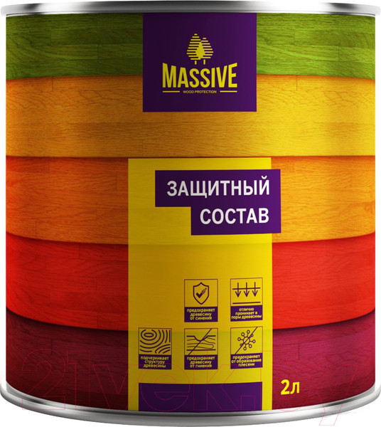 Изображение товара Защитно-декоративный состав MASSIVE Бесцветный (1.7кг)