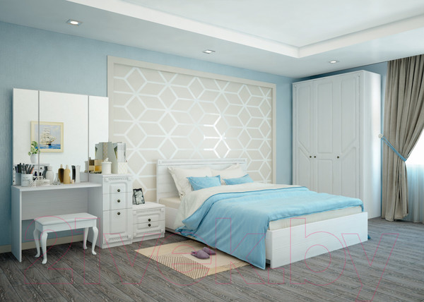 Изображение товара Двуспальная кровать Аквилон Азалия №16ПМ (бодега белый)