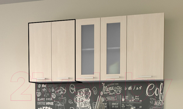 Изображение товара Шкаф навесной для кухни Интерлиния Компо ВШ60-720-2дв (вудлайн кремовый)