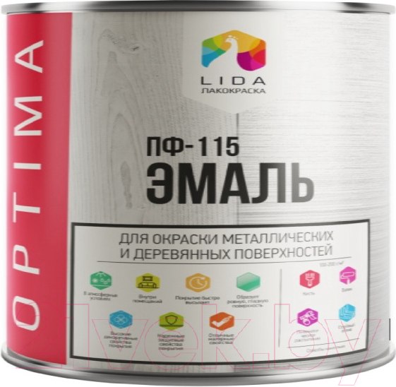 Эмаль Lida Optima ПФ-115 (2кг, белый)