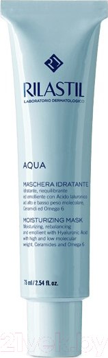 Маска для лица кремовая Rilastil Aqua увлажняющая восстанавливающая со смягчающим действием (75мл)