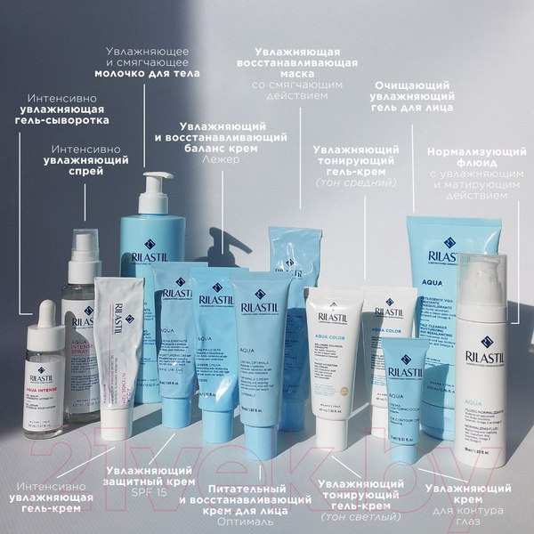 Изображение товара Маска для лица кремовая Rilastil Aqua увлажняющая восстанавливающая со смягчающим действием (75мл)