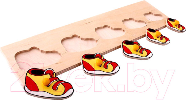 Изображение товара Развивающая игрушка ЛЭМ Рамка-вкладыш. Ботинки / 1017
