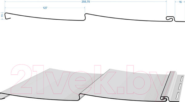 Изображение товара Сайдинг Docke Standard D5C Пломбир (3000x256)