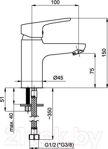 Изображение товара Смеситель Rubineta Uno-18 (BK2) / N800661