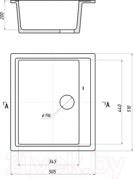 Изображение товара Мойка кухонная Gerhans A11 (черный)