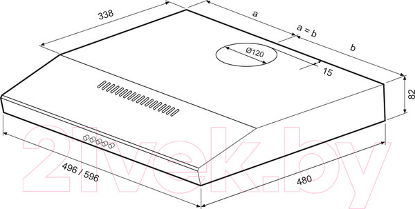 Изображение товара Вытяжка плоская Krona Ermina 600 inox PB / КА-00001061