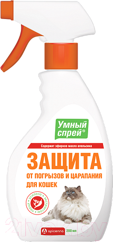 Изображение товара Средство для корректировки поведения животных Apicenna защита от погрызов и царапания для кошек (200мл)