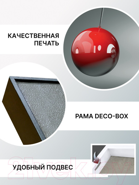 Изображение товара Картина Декарт Серые шары и красный 8Л2534 (в раме)