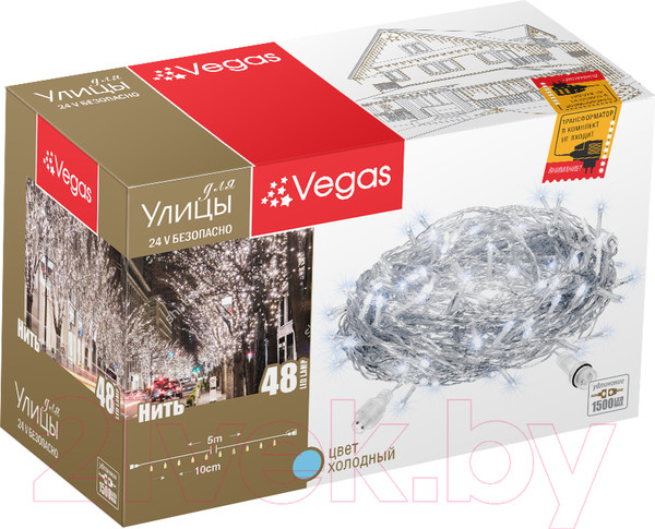 Изображение товара Светодиодная гирлянда VEGAS Нить 55001 (5м, белый)