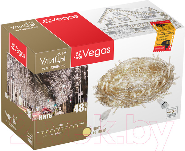 Изображение товара Светодиодная гирлянда VEGAS Нить 55000 (5м, теплый белый)
