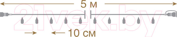 Изображение товара Светодиодная гирлянда VEGAS Нить 55000 (5м, теплый белый)