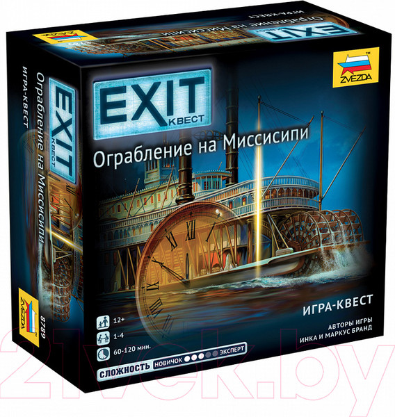 Изображение товара Настольная игра Звезда Exit-Квест. Ограбление на Миссисипи / 8789