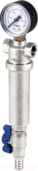 Изображение товара Магистральный фильтр RBM 100мкм 1/2" / 126.04.10 (с манометром)