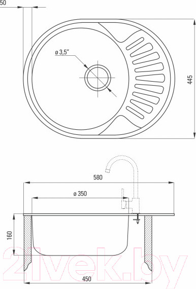 Изображение товара Мойка кухонная Deante Twist ZEU 311C