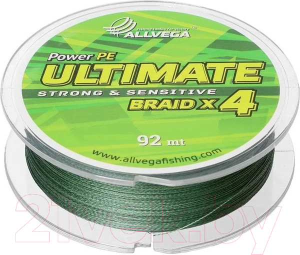 Изображение товара Леска плетеная Allvega Ultimate 0.14мм 92м / U92DGR014 (темно-зеленый)