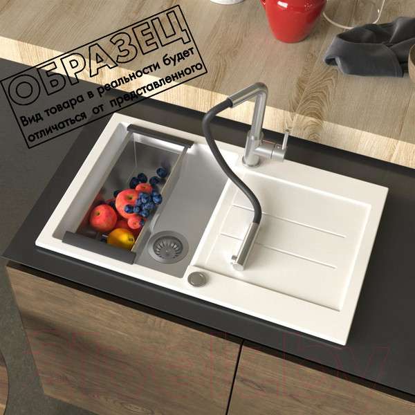 Изображение товара Мойка кухонная Aquasanita SQT101AW (альба)