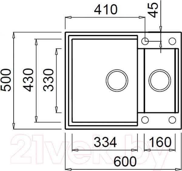 Изображение товара Мойка кухонная Elleci Easy 150 Bianco Antico G62 / LGY15062