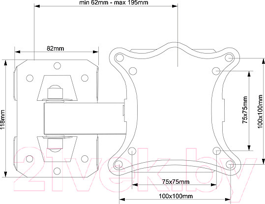 Изображение товара Кронштейн для телевизора Electric Light КБ-01-82 (белый)