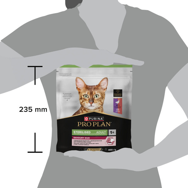 Изображение товара Сухой корм для кошек Pro Plan Sterilised утка и печень (400г)