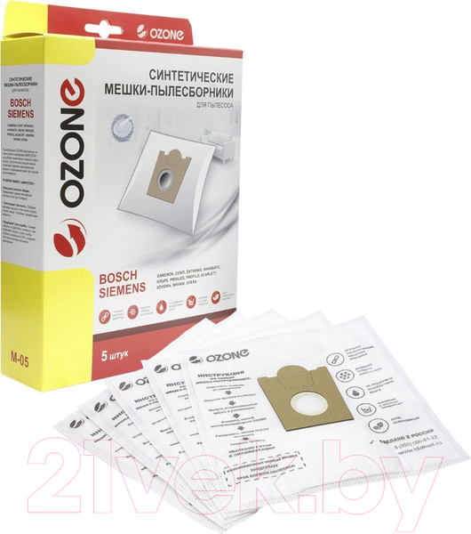 Изображение товара Комплект пылесборников для пылесоса OZONE M-05