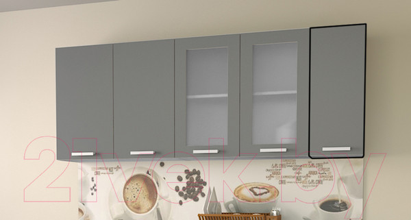 Изображение товара Шкаф навесной для кухни Интерлиния Компо ВШ30-720-1дв (серебро)