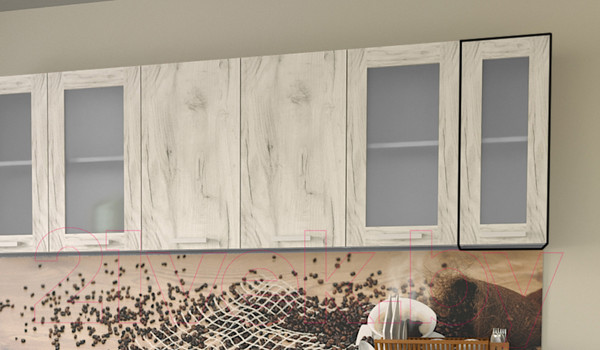 Изображение товара Шкаф навесной для кухни Интерлиния Компо ВШ30ст-720-1дв (дуб белый)