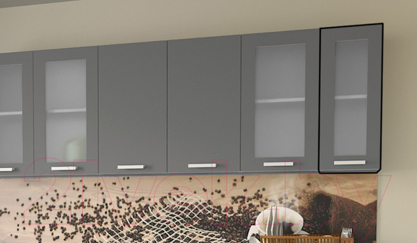 Изображение товара Шкаф навесной для кухни Интерлиния Компо ВШ30ст-720-1дв (серебро)