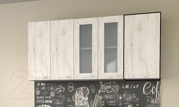 Изображение товара Шкаф навесной для кухни Интерлиния Компо ВШ40-720-1дв (дуб белый)