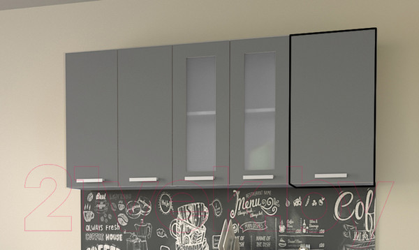 Изображение товара Шкаф навесной для кухни Интерлиния Компо ВШ40-720-1дв (серебро)