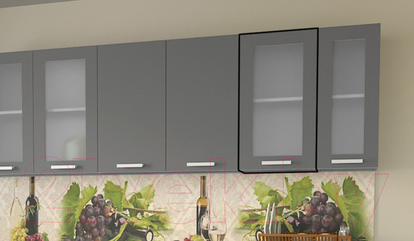 Изображение товара Шкаф навесной для кухни Интерлиния Компо ВШ40ст-720-1дв (серебро)